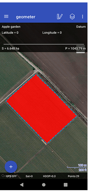 geometer SCOUT precision farming, gps area calculator, gps distance meter, gps area measure app, gps field area measure, land area measurement, vegetation maps, NDVI index, agro scouting, soil research, soil chemical analysis