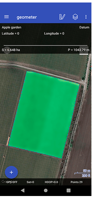geometer SCOUT precision farming, gps area calculator, gps distance meter, gps area measure app, gps field area measure, land area measurement, vegetation maps, NDVI index, agro scouting, soil research, soil chemical analysis